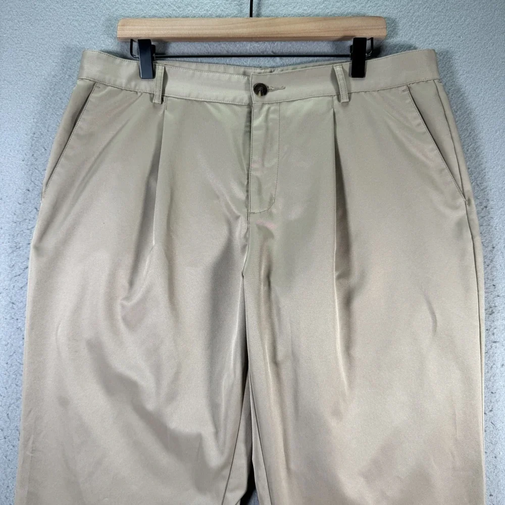Adidas Climalite‎ Chino Pants Mens 35x34 Brown Straight Leg Golf Active Comfort